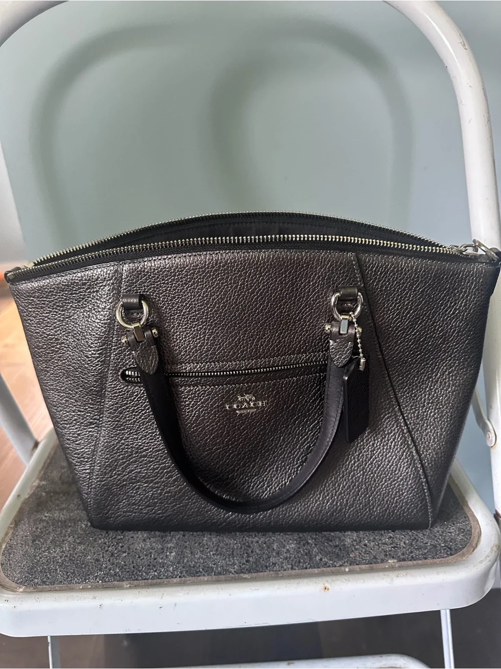 Coach Prairie Satchel 22788 Metallic Graphite Leather Crossbody
